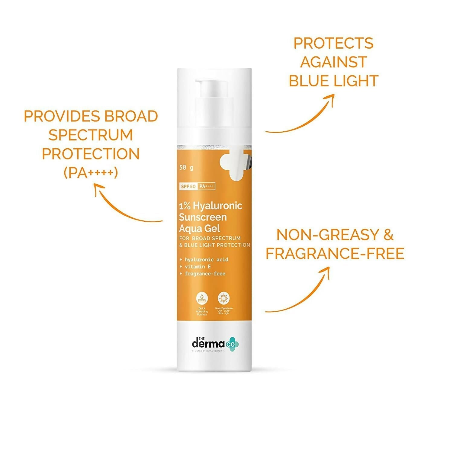 The Derma Co 2% Kojic Acid Face Serum & 1% Hyaluronic Sunscreen Aqua Gel SPF 50 Combo  Grab2Buy The Derma Co Grab2Buy