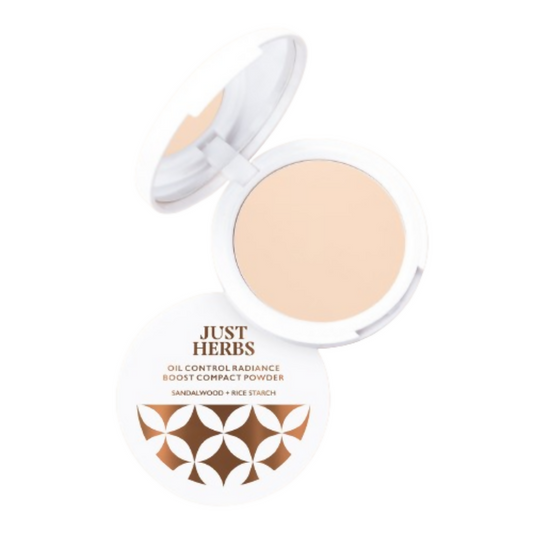 Just Herbs Oil Control Radiance Boost Compact Powder - 02 Ivory - Grab2buy