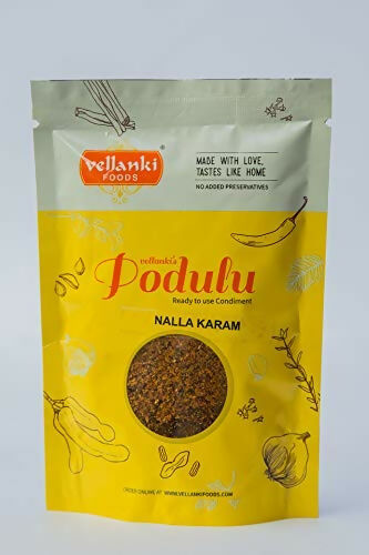 Vellanki Foods Powders 4 Pack Combo (Each 250 gm) - Nalla Karam, Idli Karam, Kobbari Karam, Palli Karam 