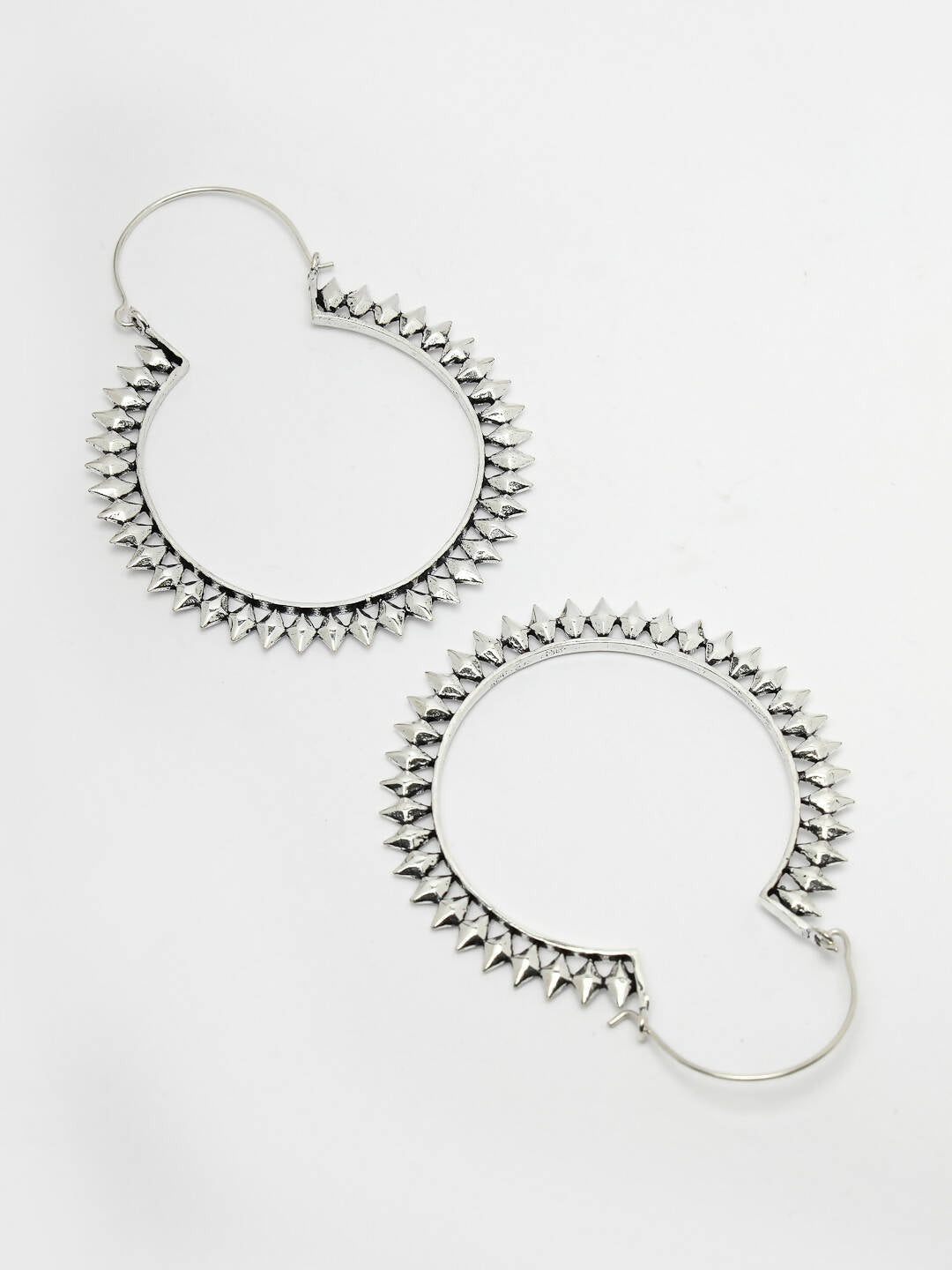 NVR Women Silver Full Circular Hoop Earrings - Grab2buy