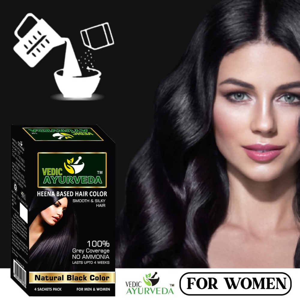 VedicAyurveda Natural Pure Henna Based Hair Color - Natural Black  Grab2Buy VedicAyurveda Grab2Buy