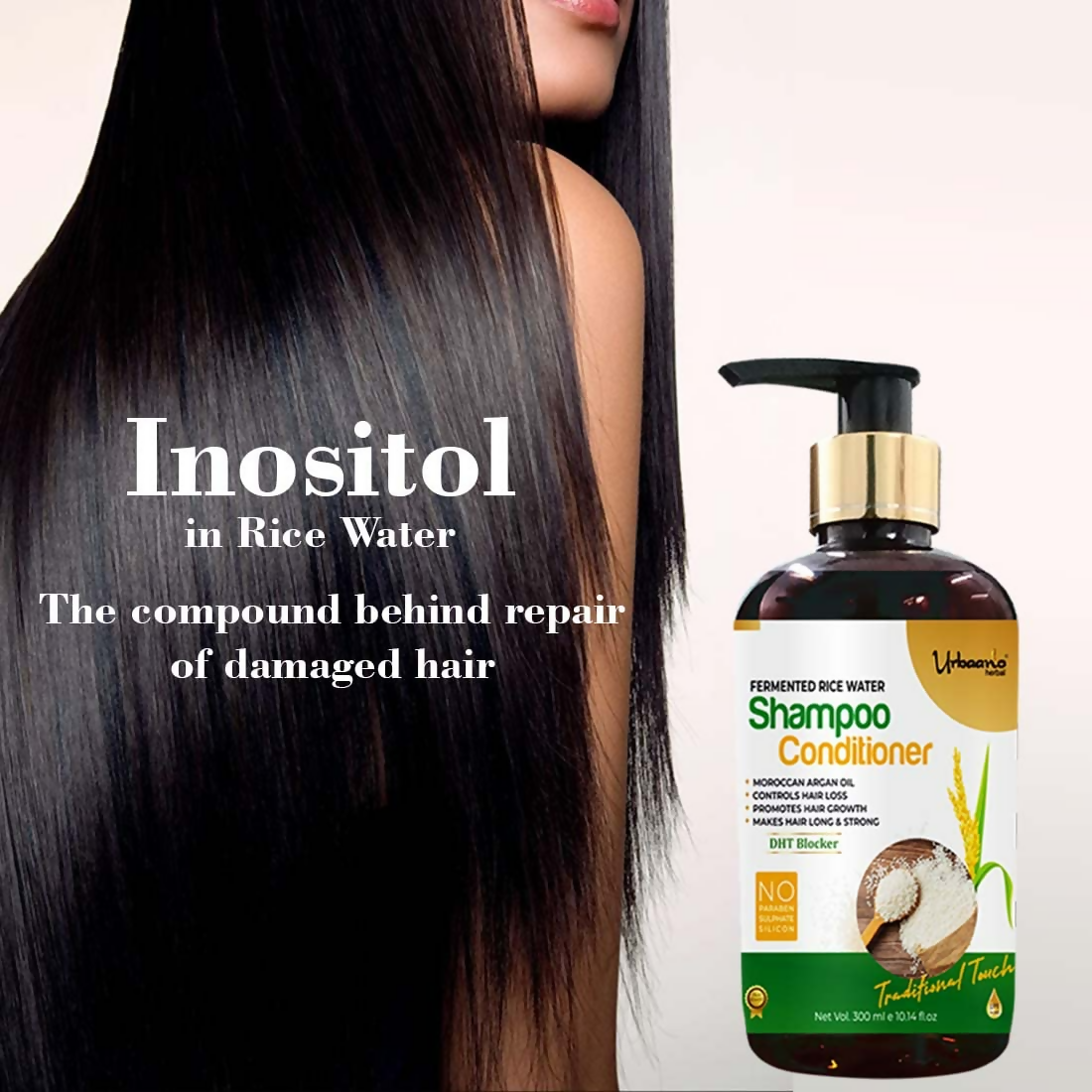 Urbaano Herbal Fermented Rice Water Shampoo  Grab2Buy Urbaano Herbal Grab2Buy