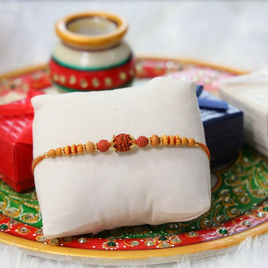 Indianvibez Rudraksh Beads Designer Rakhi | Grab2Buy