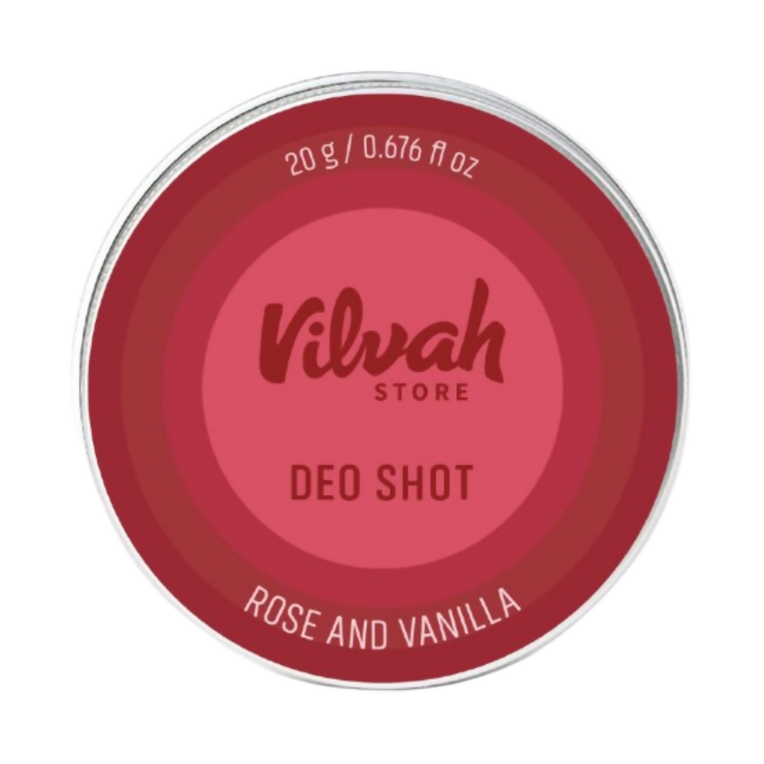 Vilvah Store Rose And Vanilla Deo Shot 24 Hour Odor-Free Underarms 