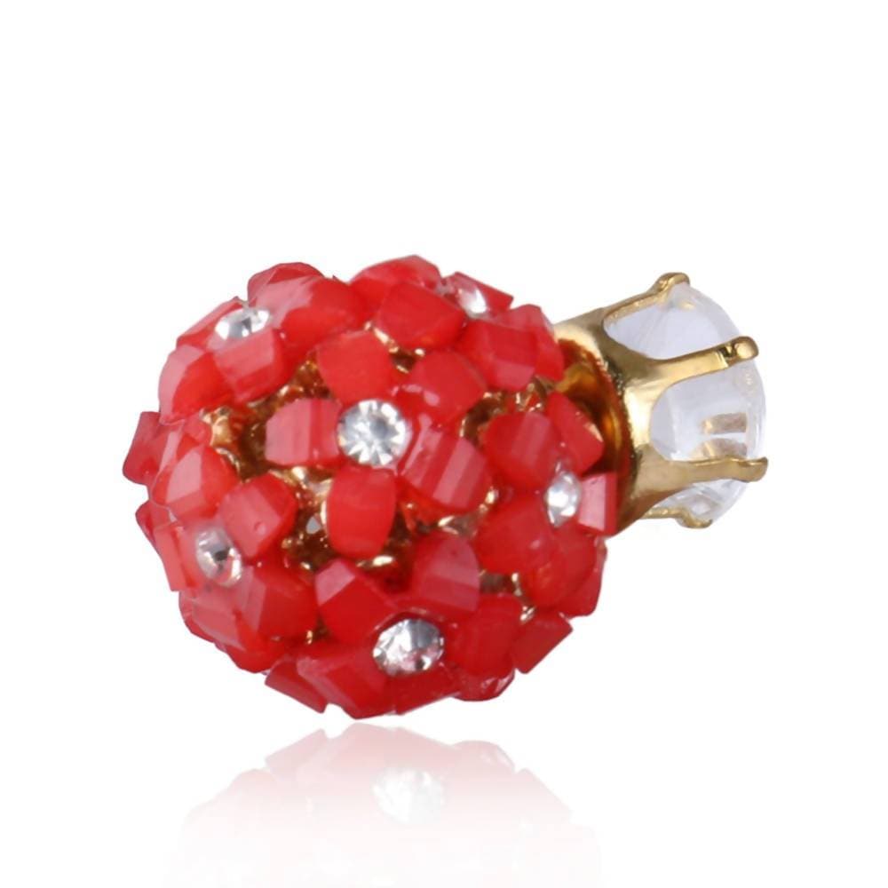 Trendoo Jewelry Gold Plated Stylish Fancy Party Wear Red Studs