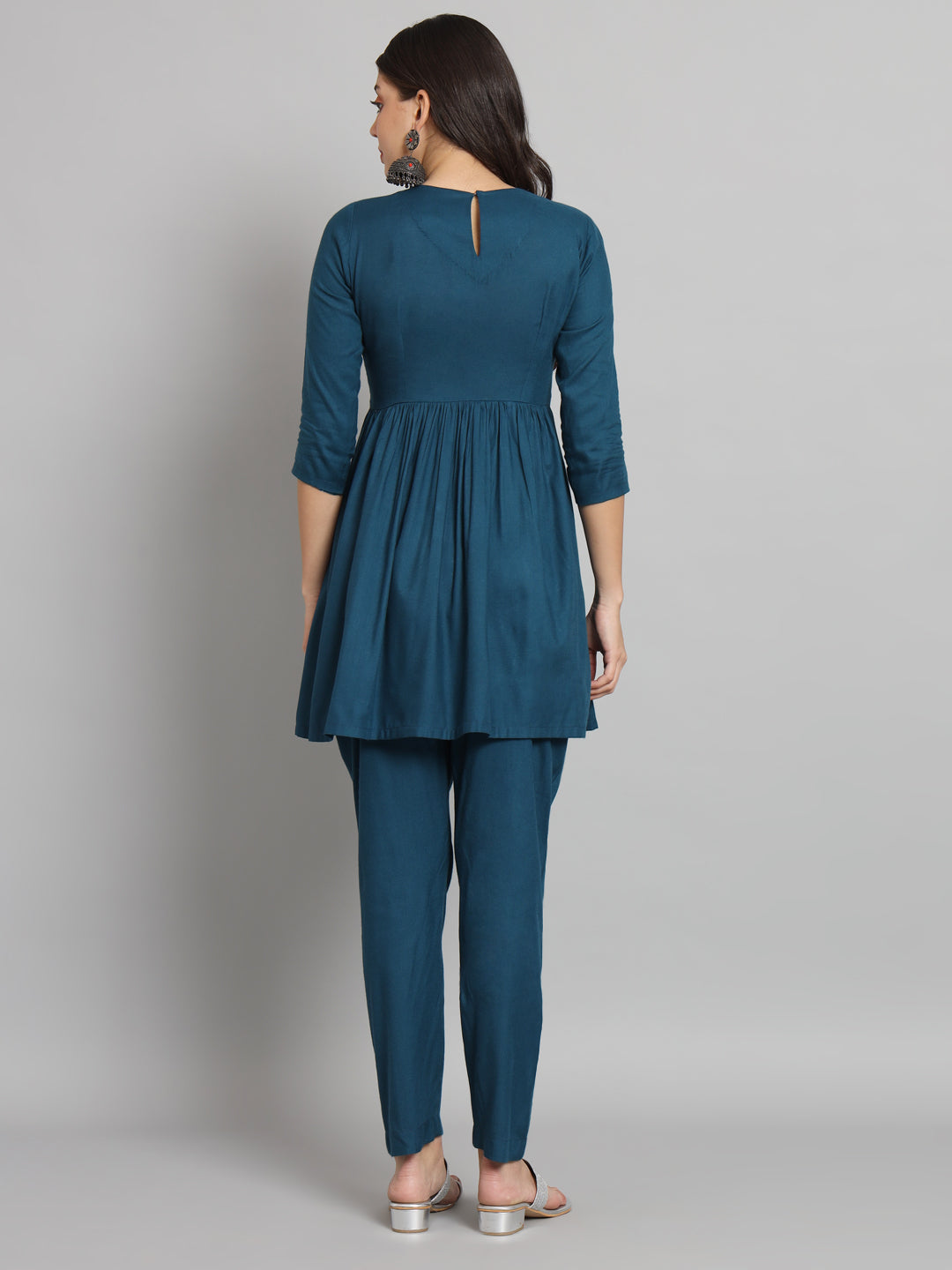 Fab Fashion Peacock Blue Co-Ord Set 