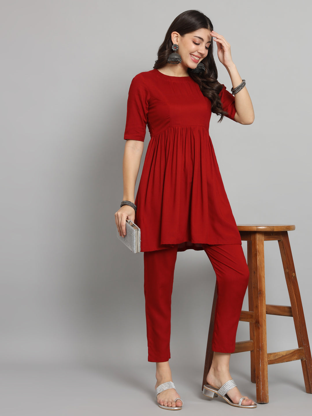 Fab Fashion Cherry Red Co-Ord set 