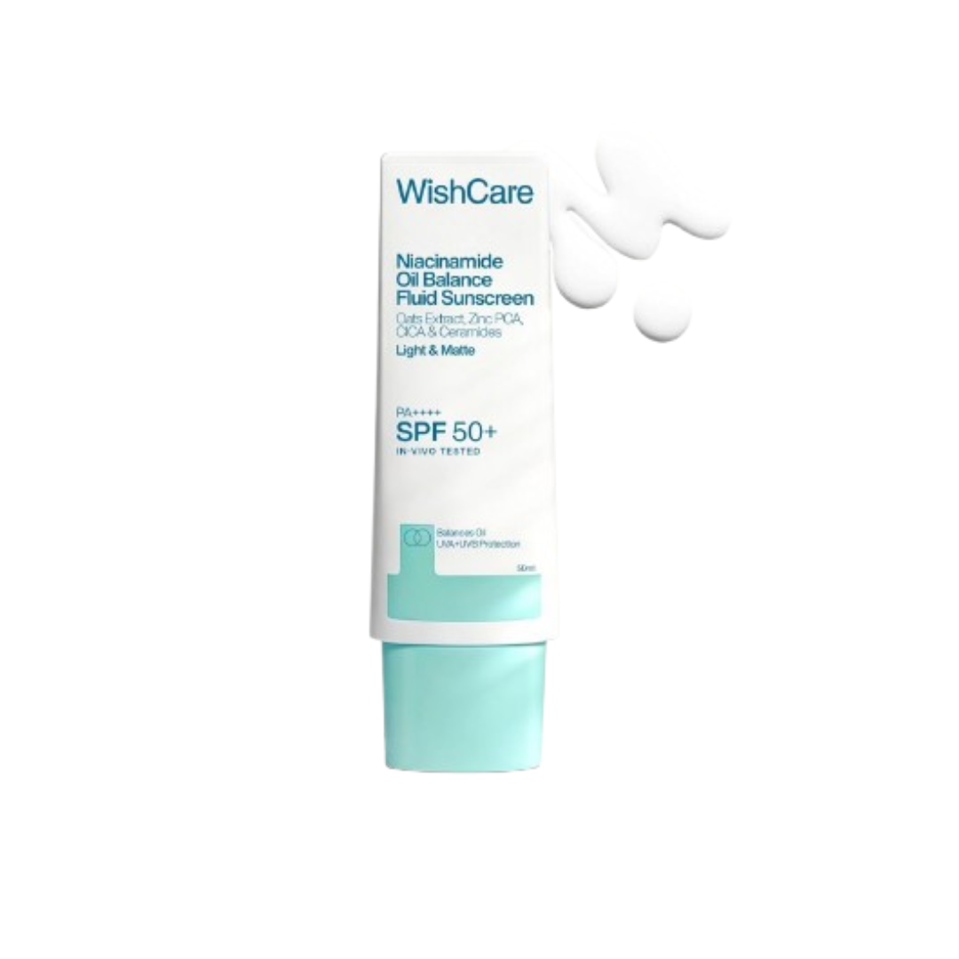 Wishcare 5% Niacinamide Oil Balance Fluid Sunscreen | SPF50  Grab2Buy Wishcare Grab2Buy