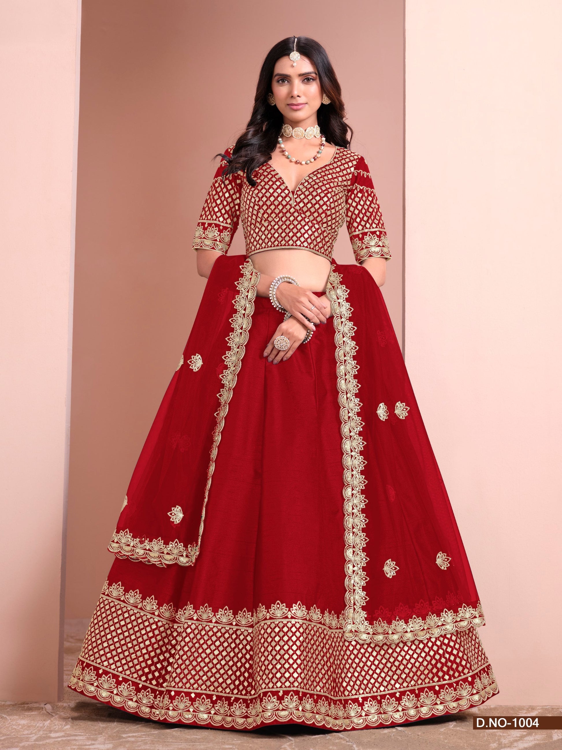 Anaita Red Art Silk Designer Lehenga With Blouse