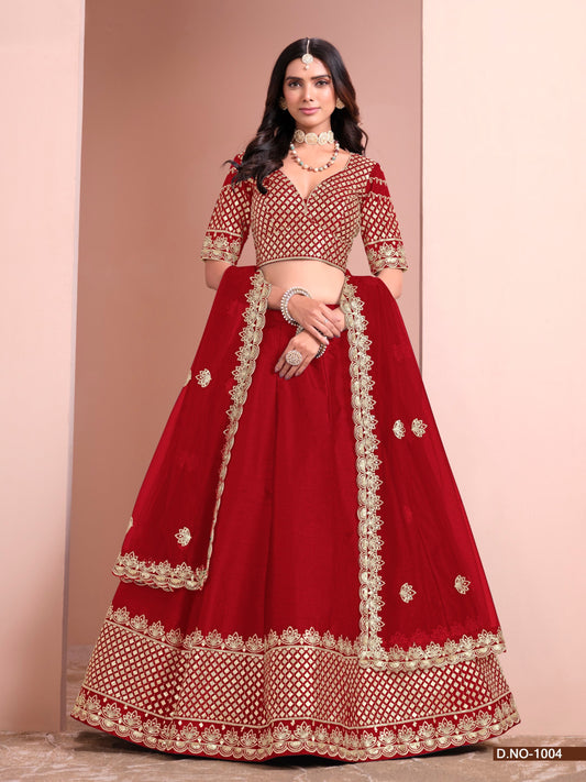 Anaita Red Art Silk Designer Lehenga With Blouse