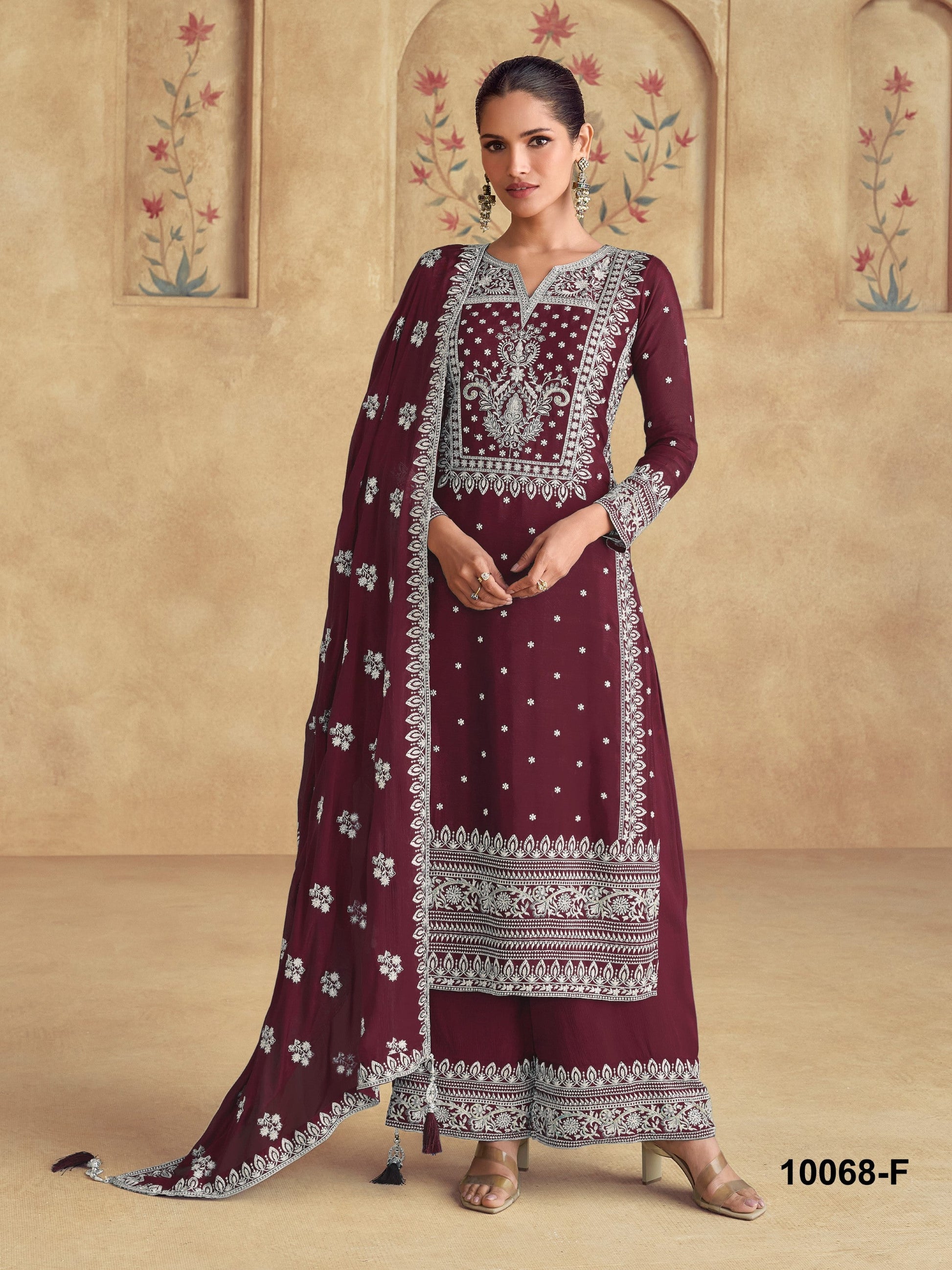 Anaita Maroon Premium Embroidered Georgette Salwar Suit