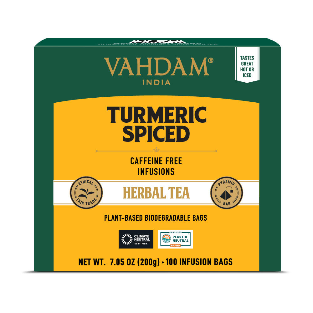 Turmeric Spiced Herbal Tea Tisane, 100 Count 