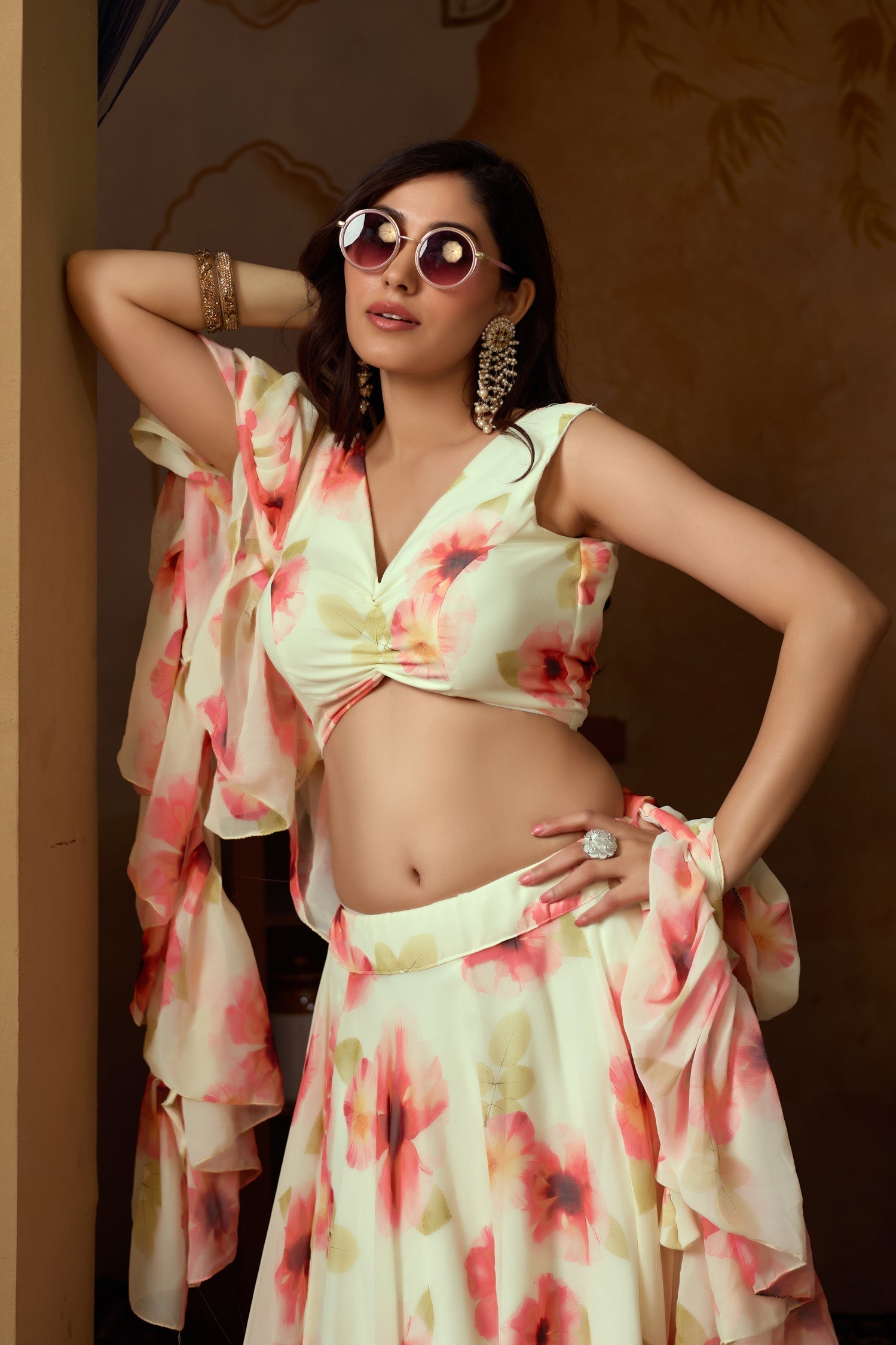 Lorenvalley Fashion Pista Georgette with Digital Printed Lehenga Choli with Dupatta 