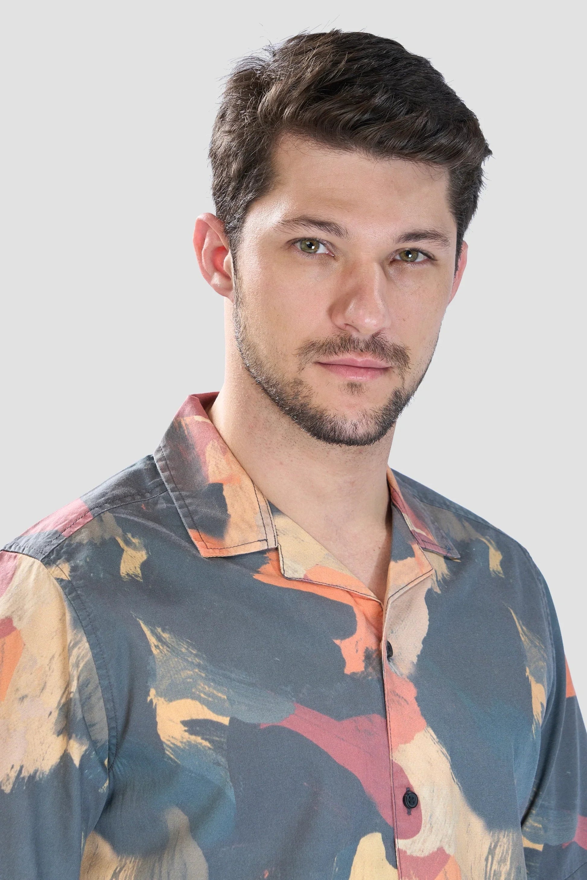 Xkind Dark Grey Abstract Printed Relaxed Fit Shirt  Grab2Buy Xkind Grab2Buy
