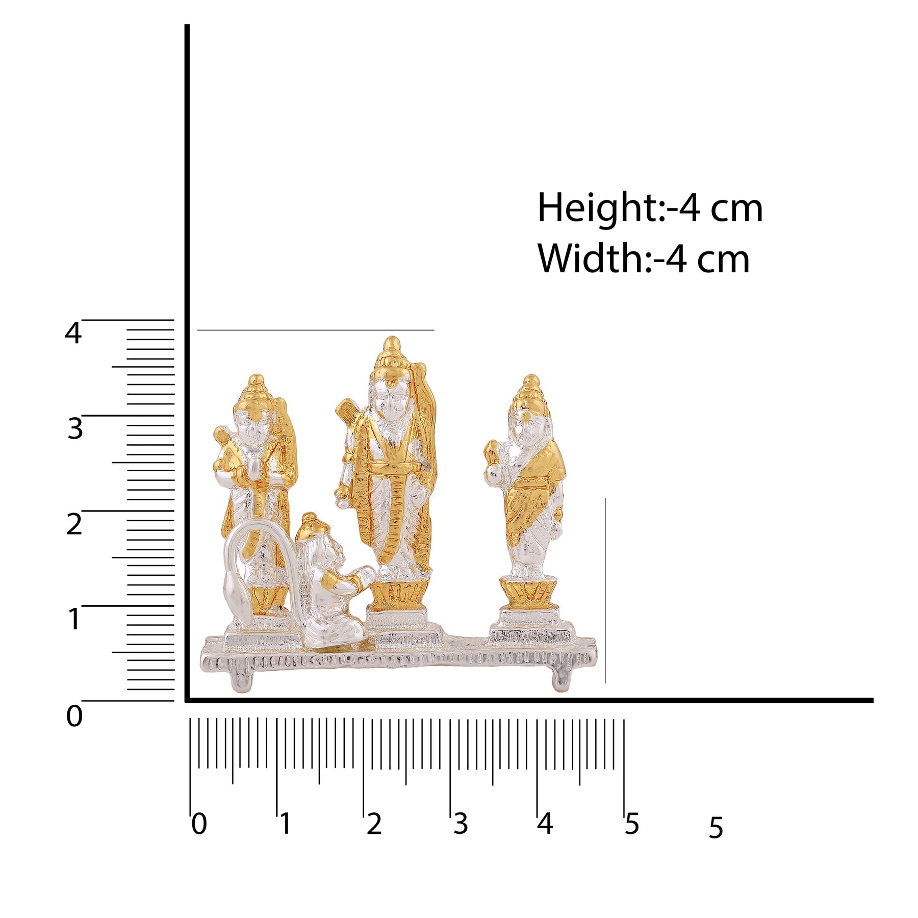 Estele Gold-Polished Spiritual Ram Darbar|God Ram,Laxman,Sita & Hanuman Idol for Home/Car Décor 