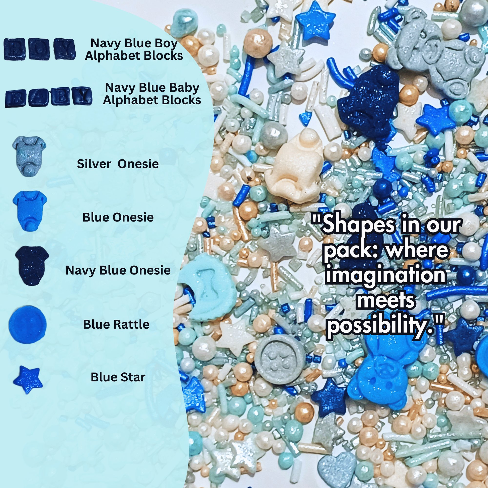 Confect Boys Baby Shower Sprinkles | Gender Reveal Sprinkles