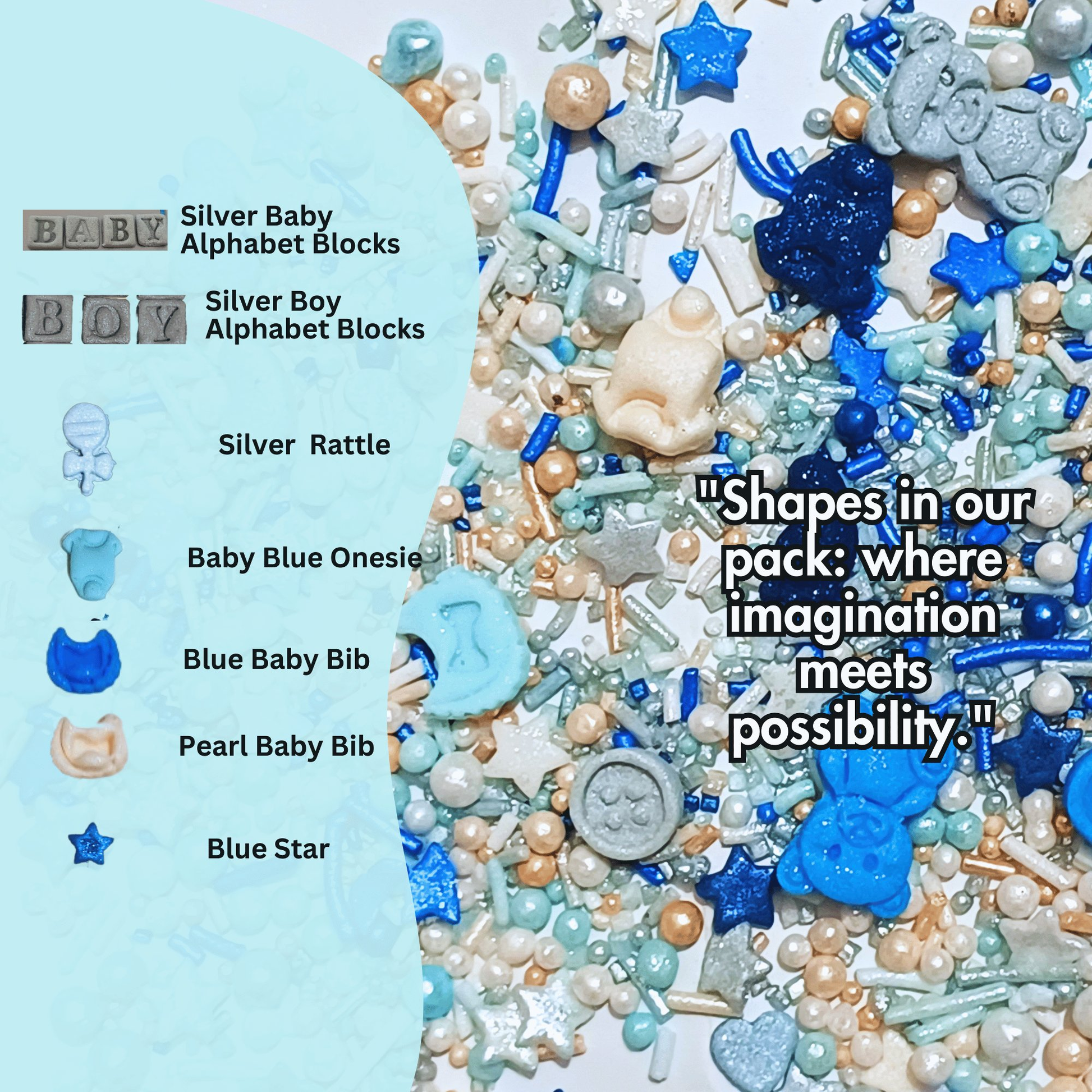 Confect Boys Baby Shower Sprinkles | Gender Reveal Sprinkles | Baby Blue Sprinkles