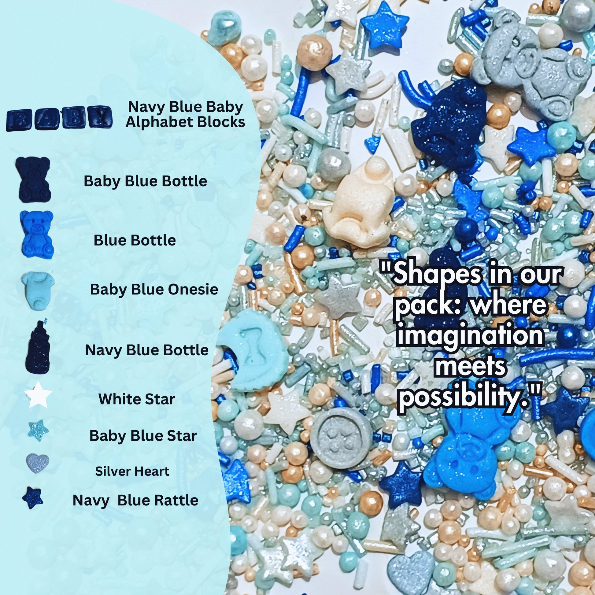Confect Boys Baby Shower Sprinkles | Gender Reveal Sprinkles