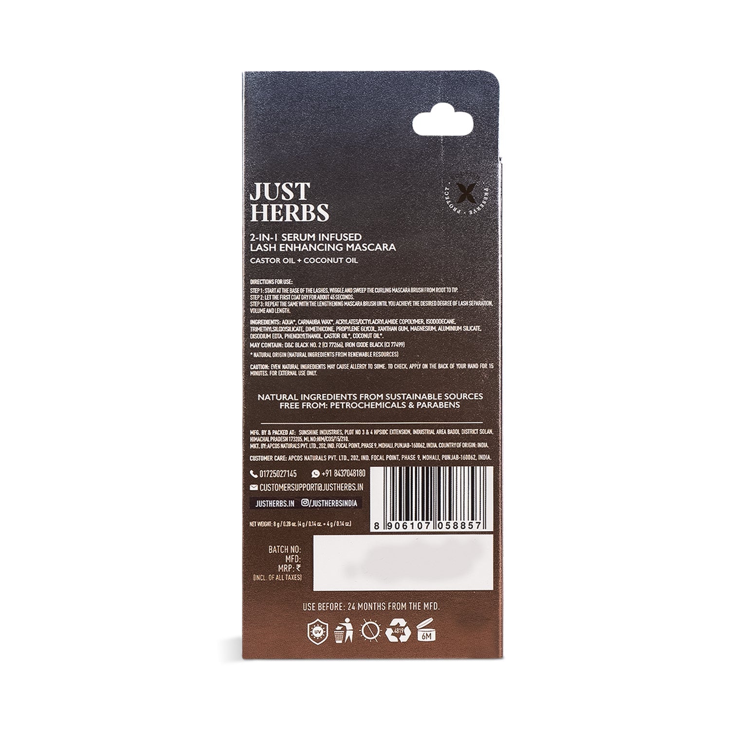 2-in-1 Serum-infused Lash Enhancing Mascara with Castor Oil and Coconut Oil 