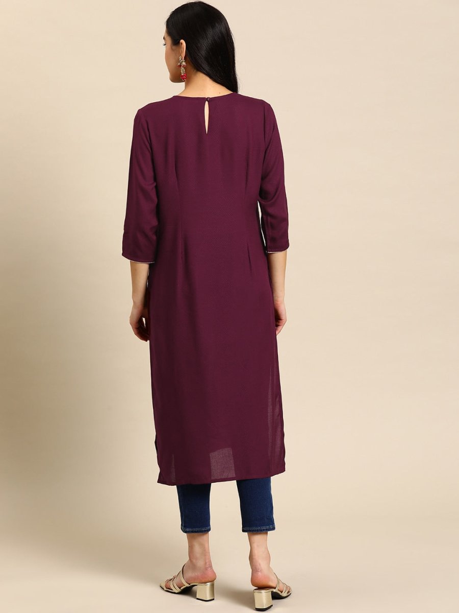All About You Women Floral Embroidered Kurta