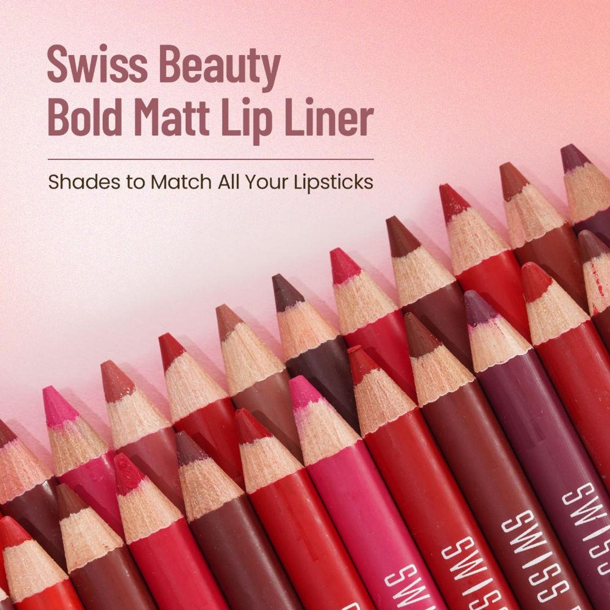 Swiss Beauty Bold Matt Lip Liner Pencil, Long-lasting , Matte Finish , Non-Drying - 8 Orange Red