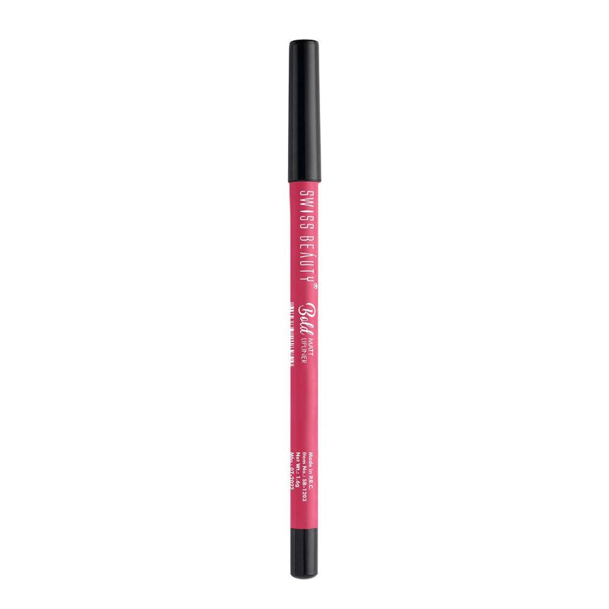 Swiss Beauty Bold Matt Lip Liner Pencil, Long-lasting , Matte Finish , Non-Drying - 10 Pink Crush