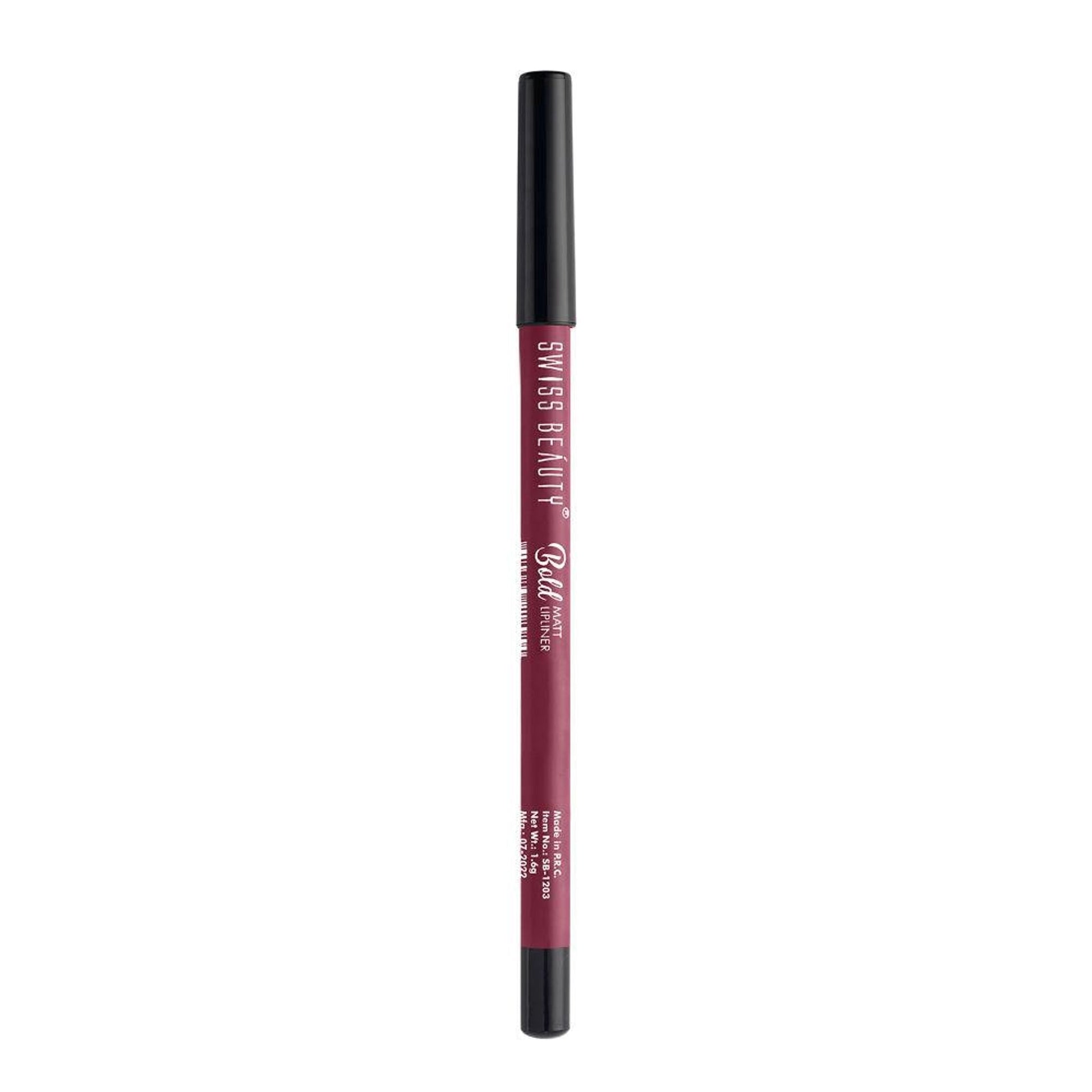 Swiss Beauty Bold Matt Lip Liner Pencil, Long-lasting , Matte Finish , Non-Drying - 11 Purple