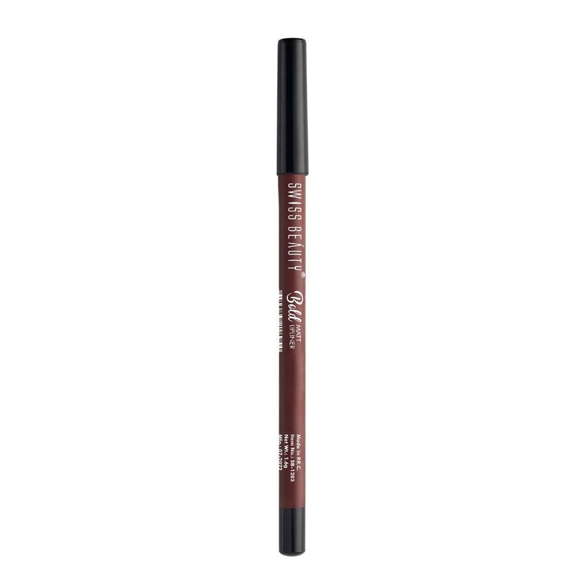 Swiss Beauty Bold Matt Lip Liner Pencil, Long-lasting , Matte Finish , Non-Drying - 12 Dark Chocolate