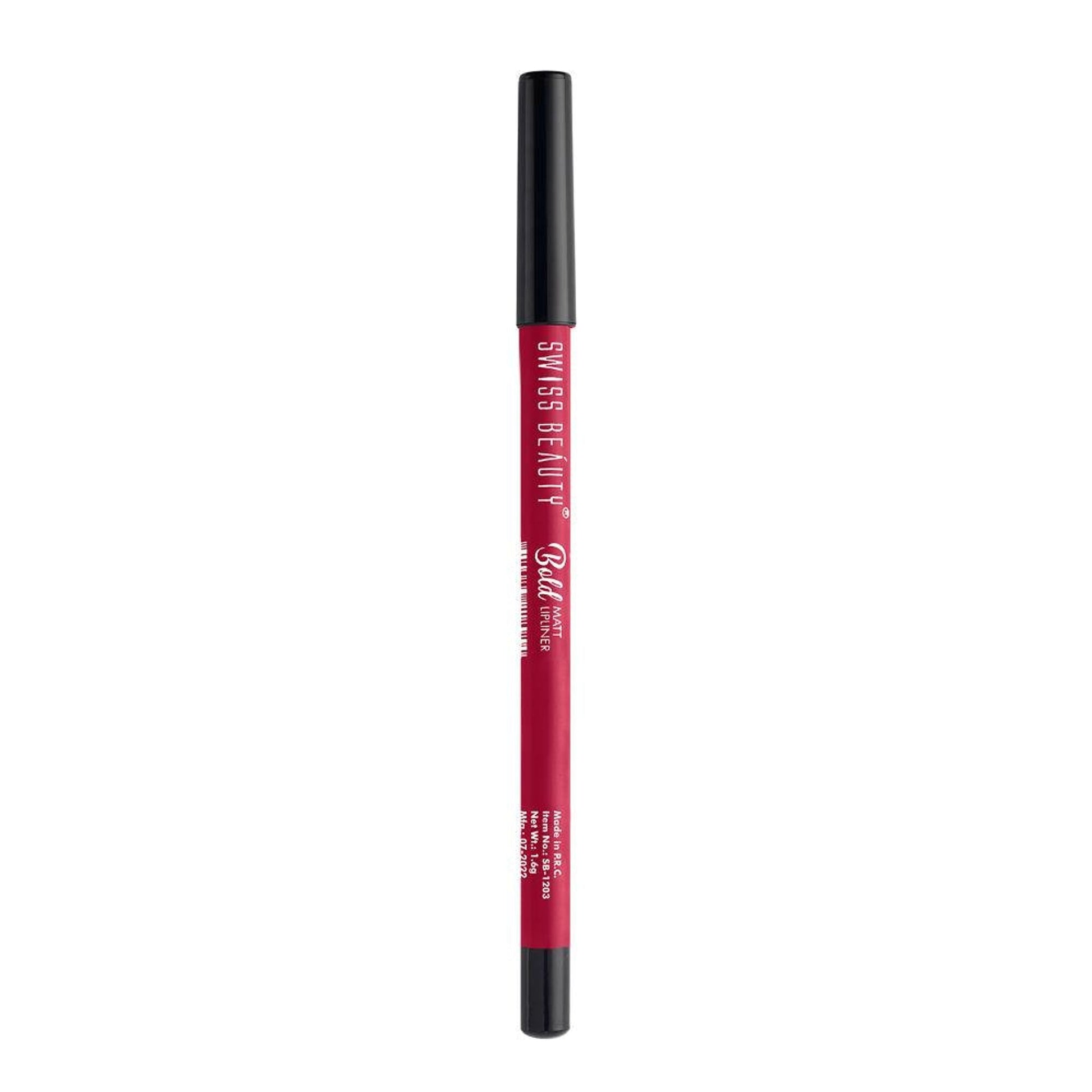 Swiss Beauty Bold Matt Lip Liner Pencil, Long-lasting , Matte Finish , Non-Drying - 15 Perfect Maroon