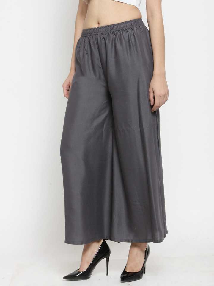 PAVONINE Grey Color Rayon Fabric Jumbo Sharara For Women