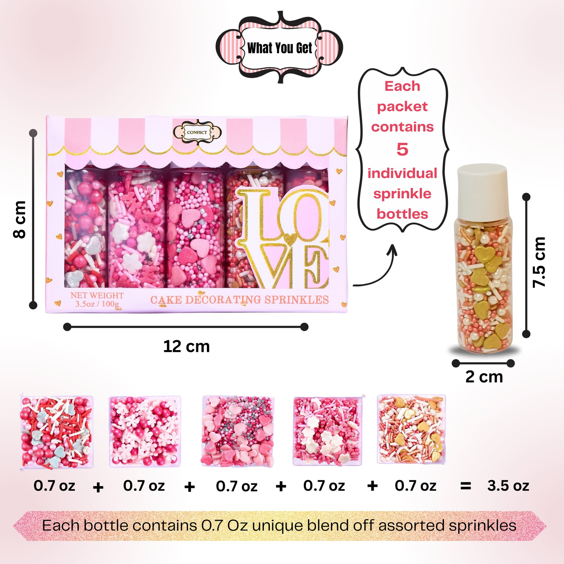 Confect Valentine Sprinkles | 11 Edible Decoration for Baking & Dessert  Grab2Buy Confect Grab2Buy