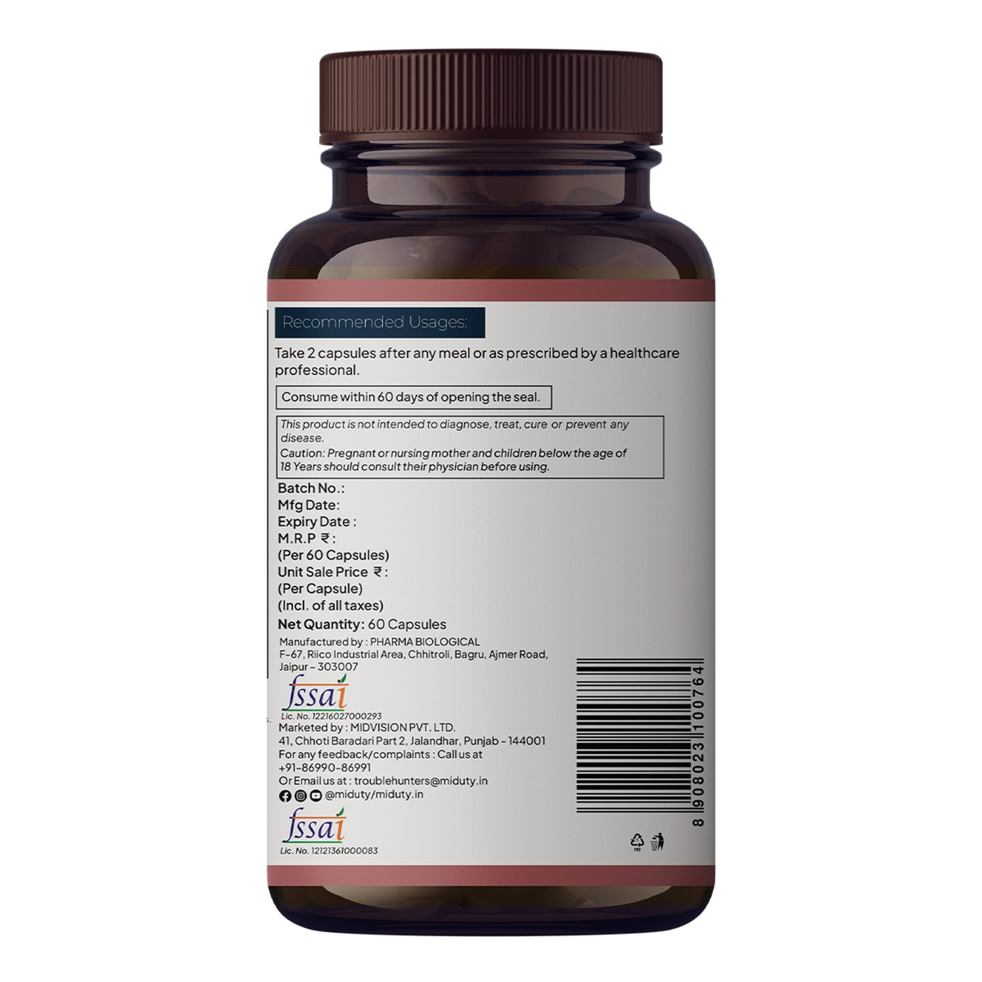 Miduty by Palak Notes Lung Detox Cleanse Supplement Capsules 