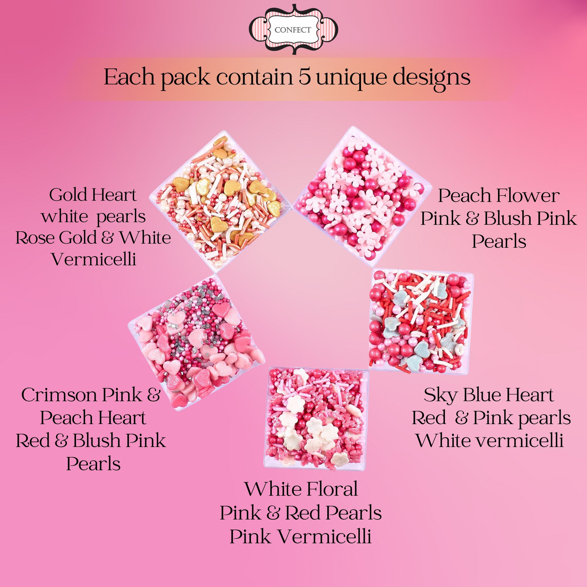 Confect Valentine Sprinkles | 11 Edible Decoration for Baking & Dessert  Grab2Buy Confect Grab2Buy