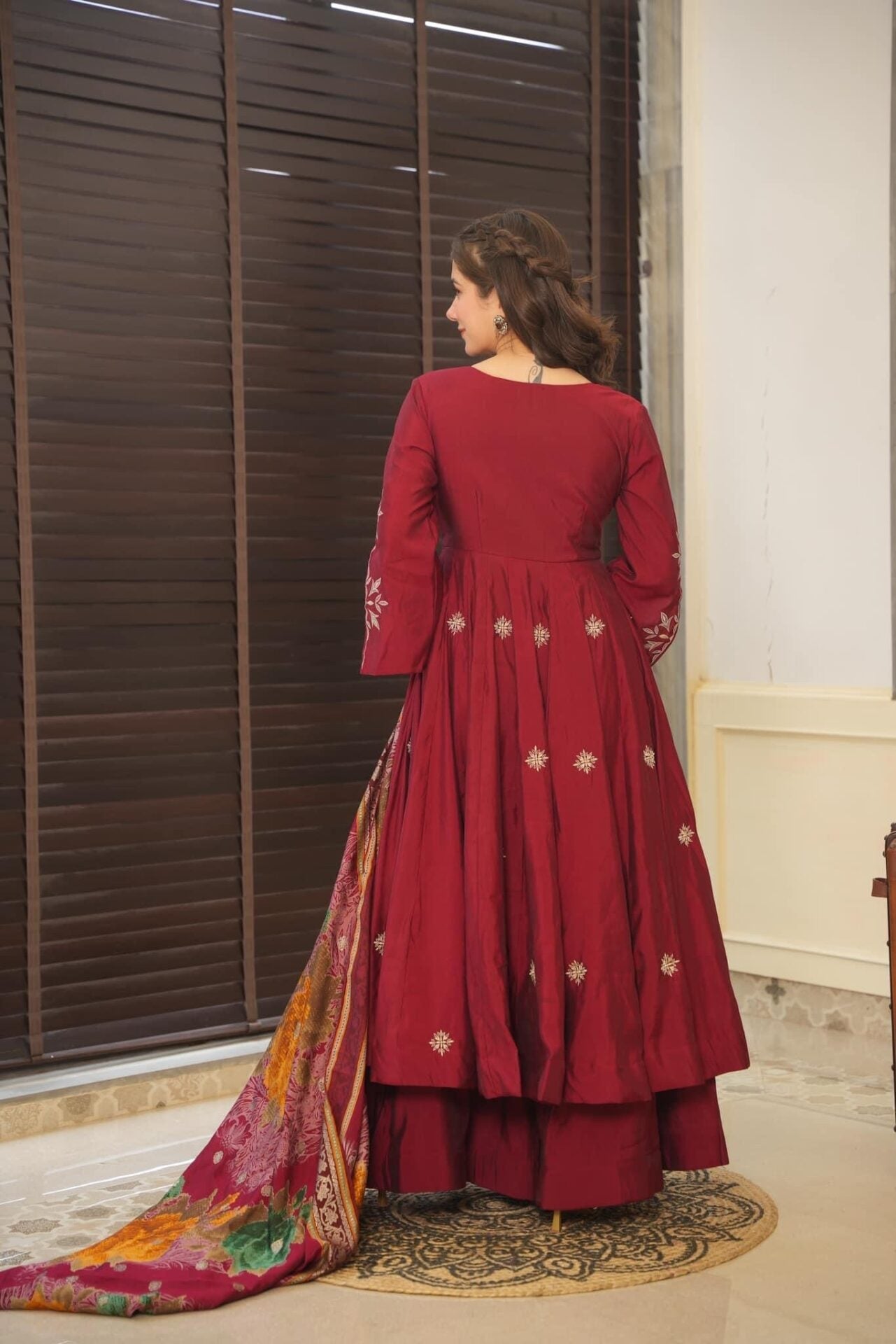 Yash Enterprise Maroon Maslin Cotton Party Wear Suit Set  Grab2Buy Yash Enterprise Grab2Buy