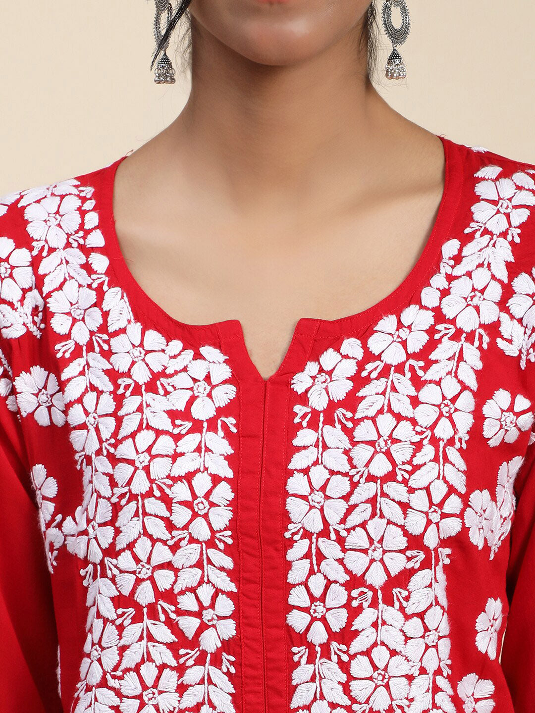 HOUSE OF KARI Women Embroidered Chikankari Cotton Kurta 