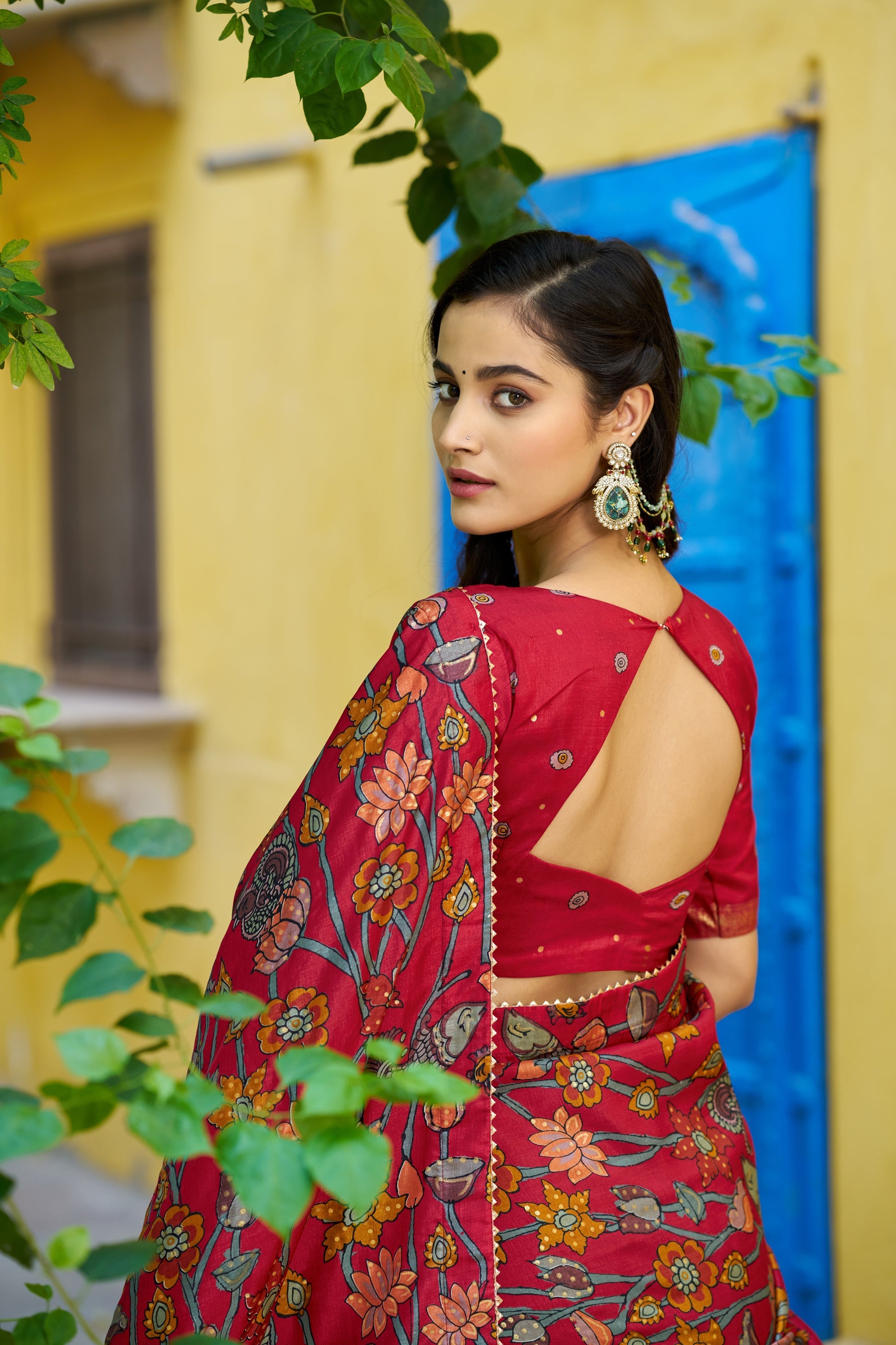 Lorenvalley Fashion Multicolor Tussar Silk Kalamkari Print with Foil Work Border Lehenga Choli with Dupatta