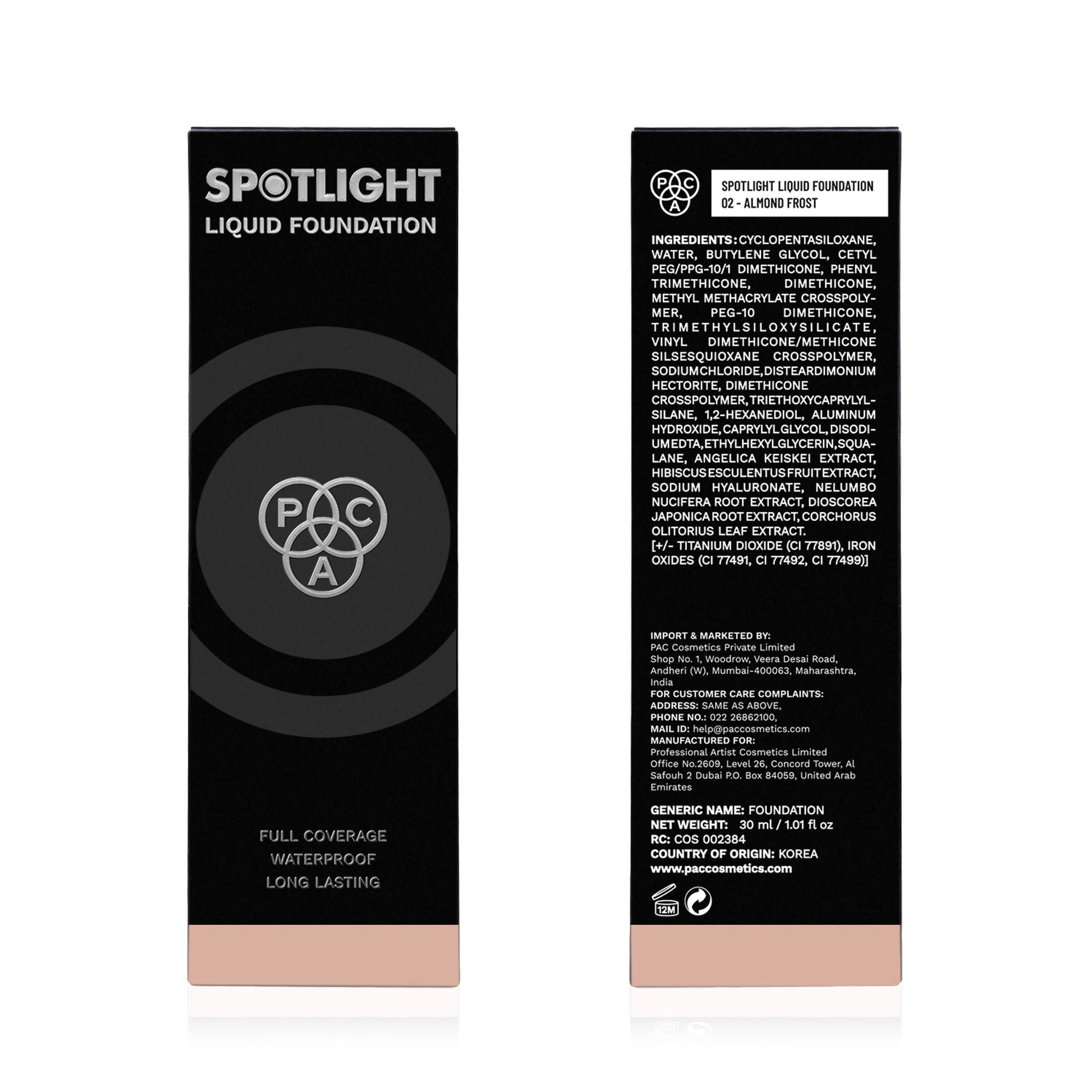 PAC Studio Spotlight Liquid Foundation - 02 Almond Frost
