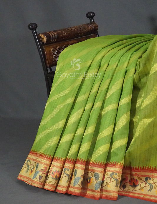 Parrot Green Colour Leheriya Design Regular Wear Grab2Buy By Gayathri Reddy Designer Studio 