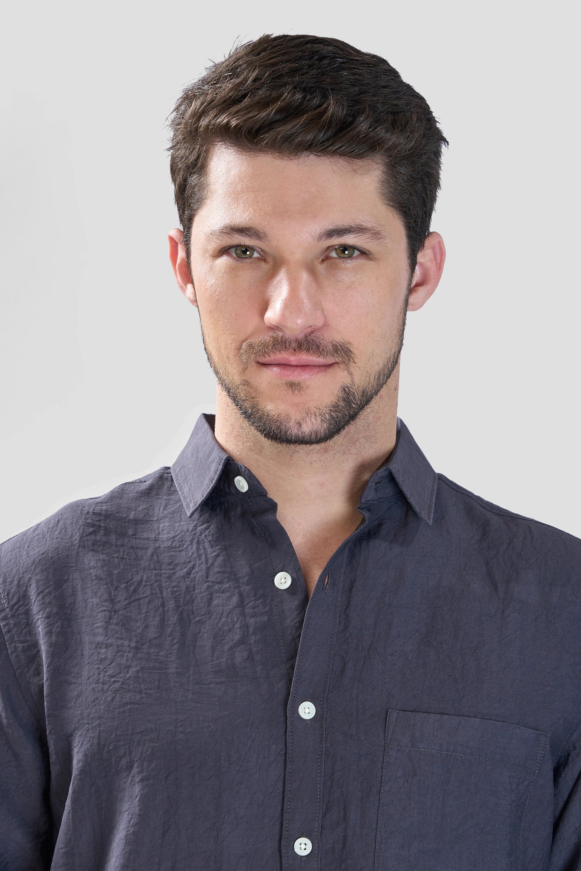 Xkind Dark Grey Crush Wrinkled Regular Fit Shirt  Grab2Buy Xkind Grab2Buy