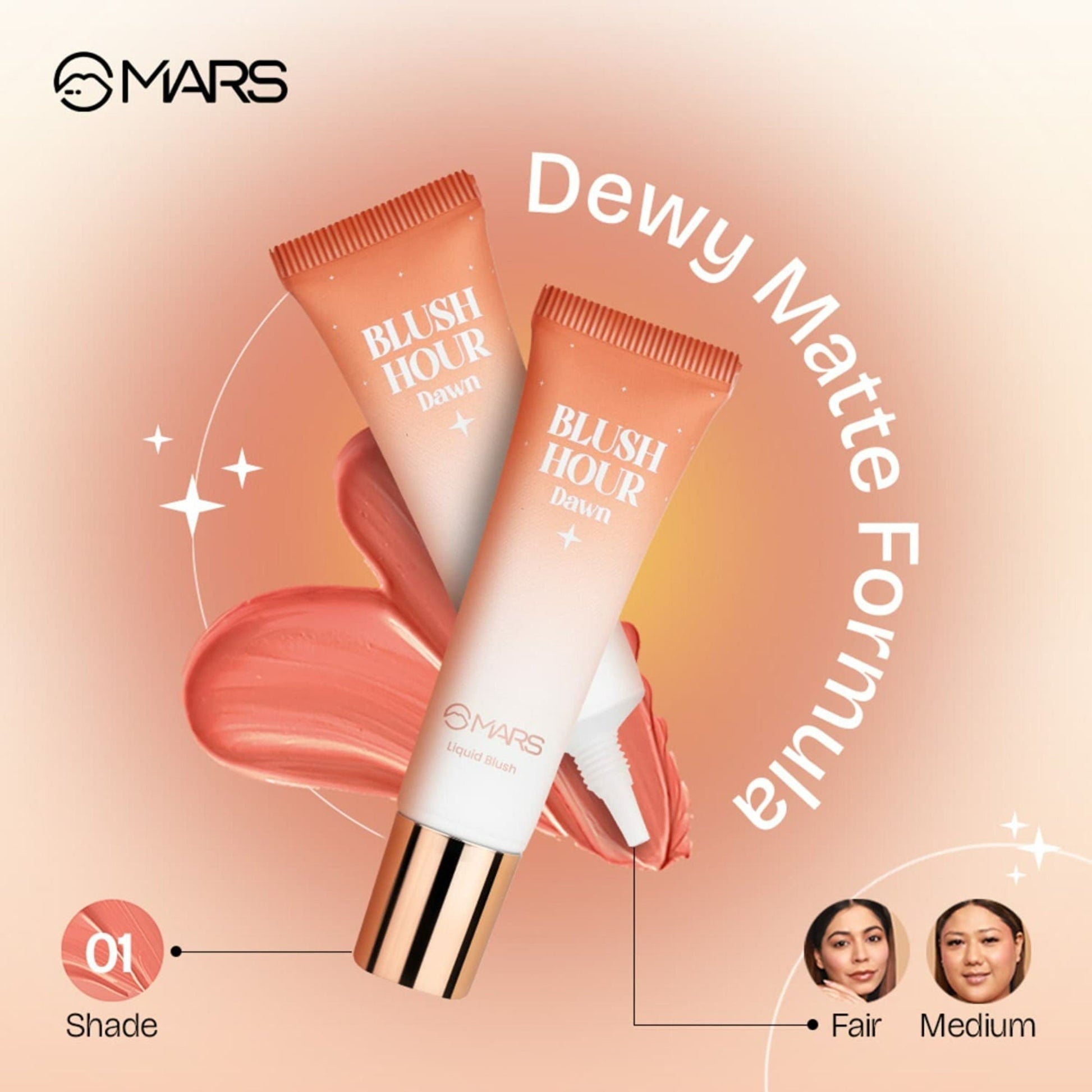 MARS Cosmetics Liquid Blush Hour Dewy-Matte Finish - 01 Dawn 