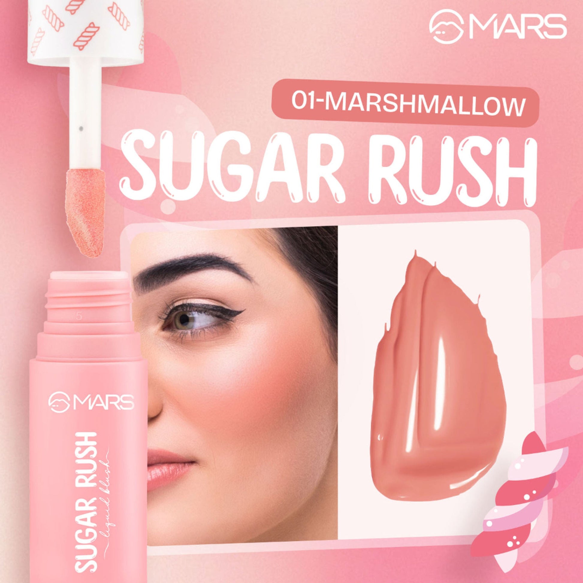 MARS Cosmetics Sugar Rush Liquid Blush - 01-MARS Cosmeticsh Mallow 