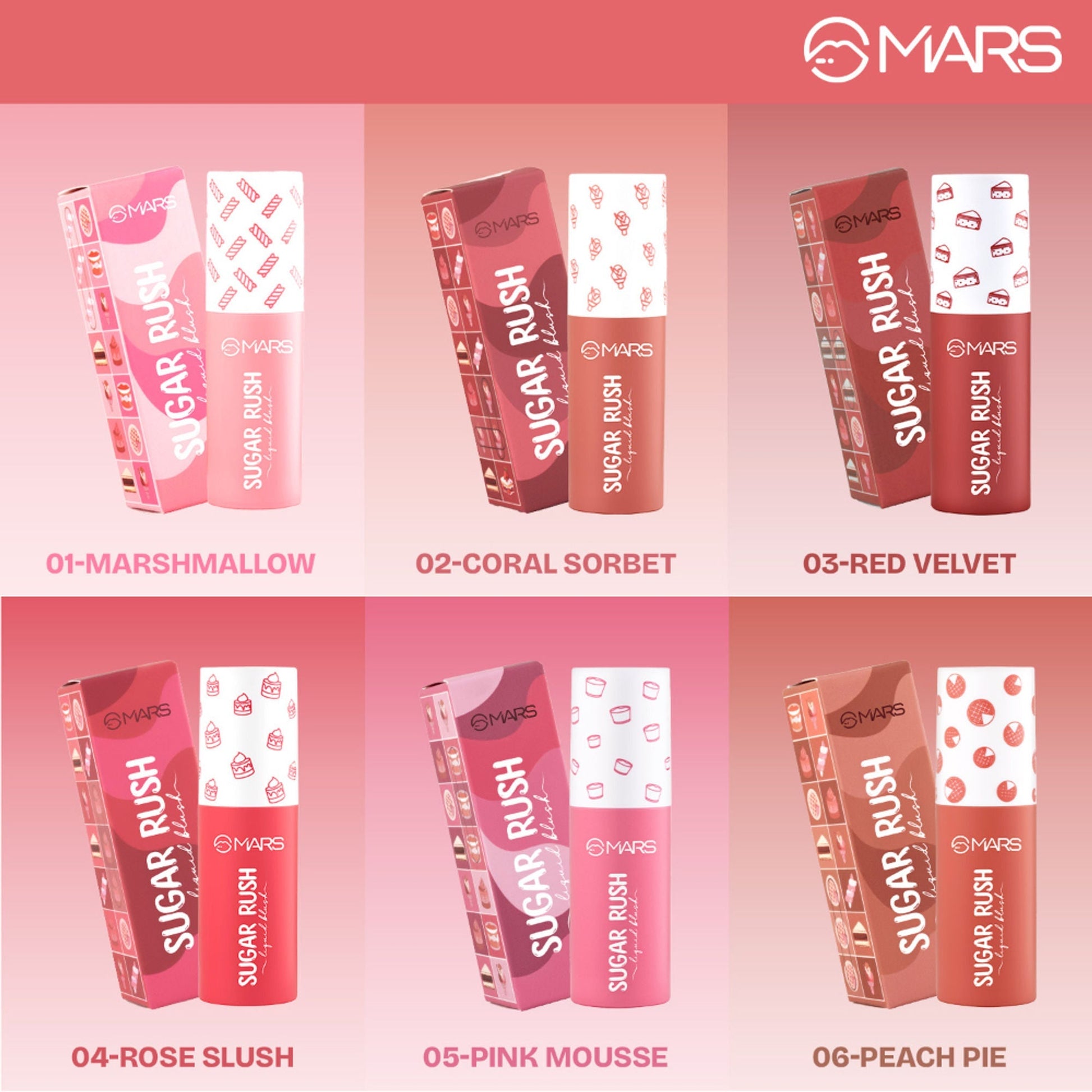 MARS Cosmetics Sugar Rush Liquid Blush - 04-Rose Slush 