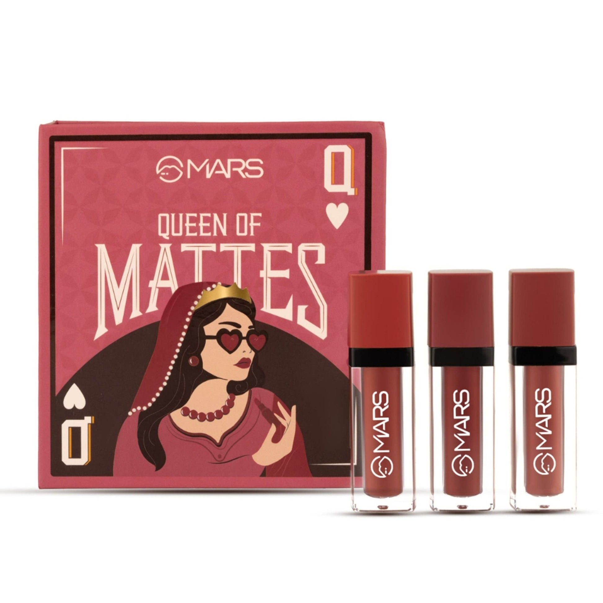 MARS Cosmetics Queen Of Mattes Reds & Maroons Liquid Lipsticks - Blushed Nudes 
