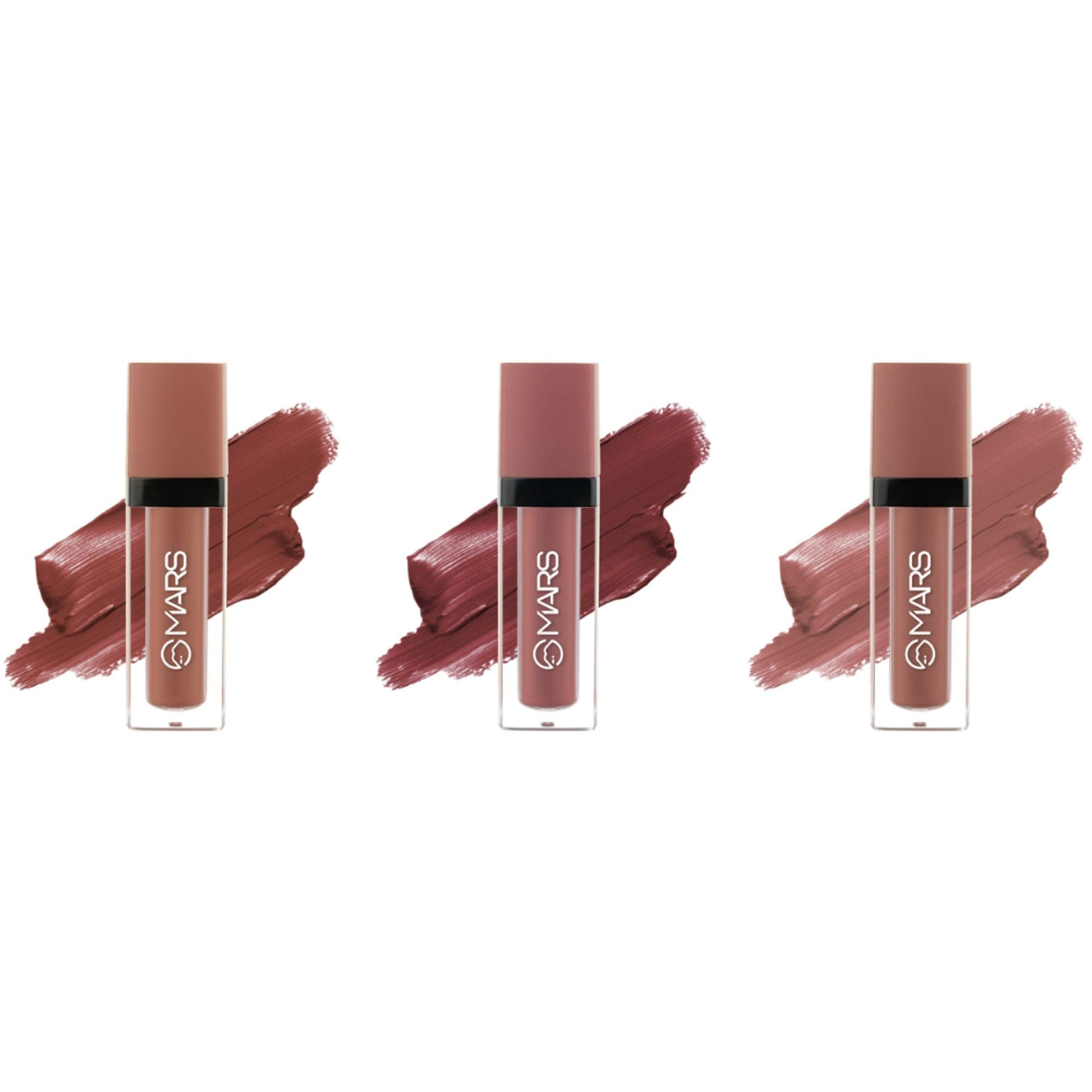MARS Cosmetics Queen Of Mattes Reds & Maroons Liquid Lipsticks - Blushed Nudes 