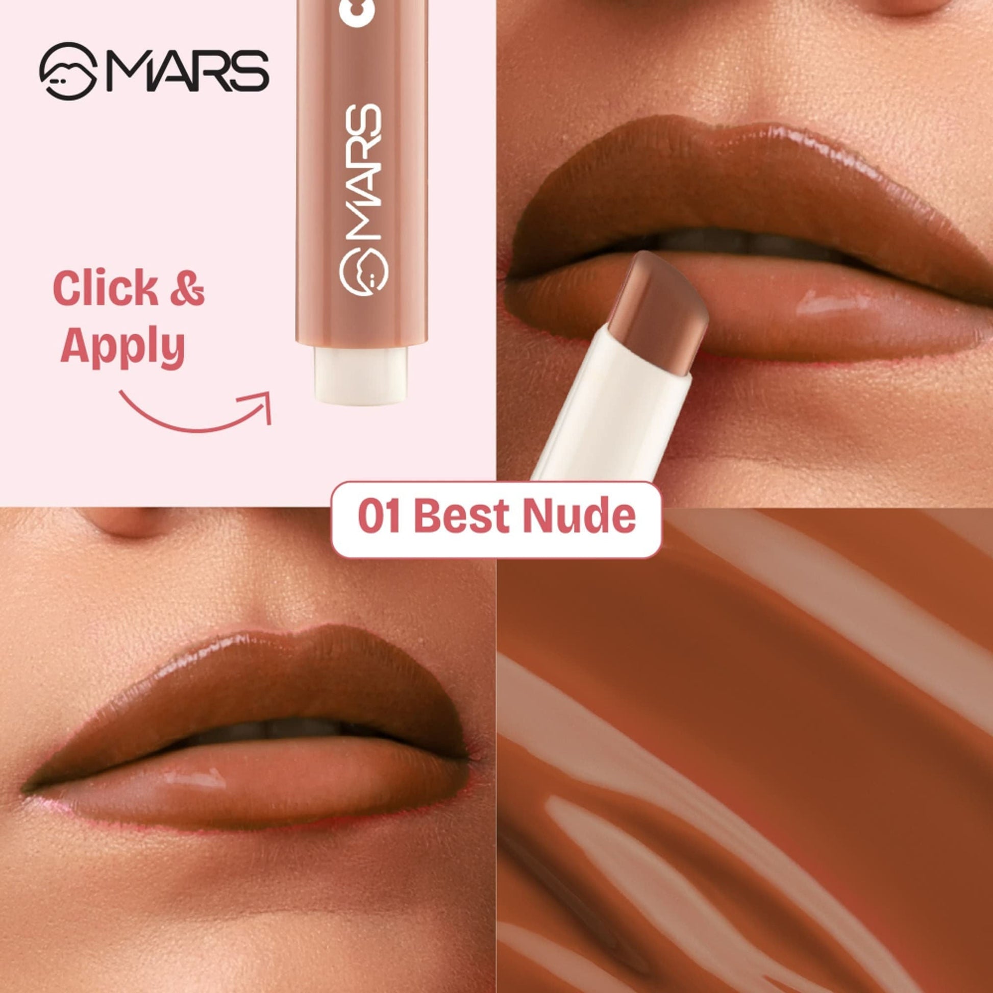 MARS Cosmetics Click Stix Gloss Lip Balm - 01-best Nude 