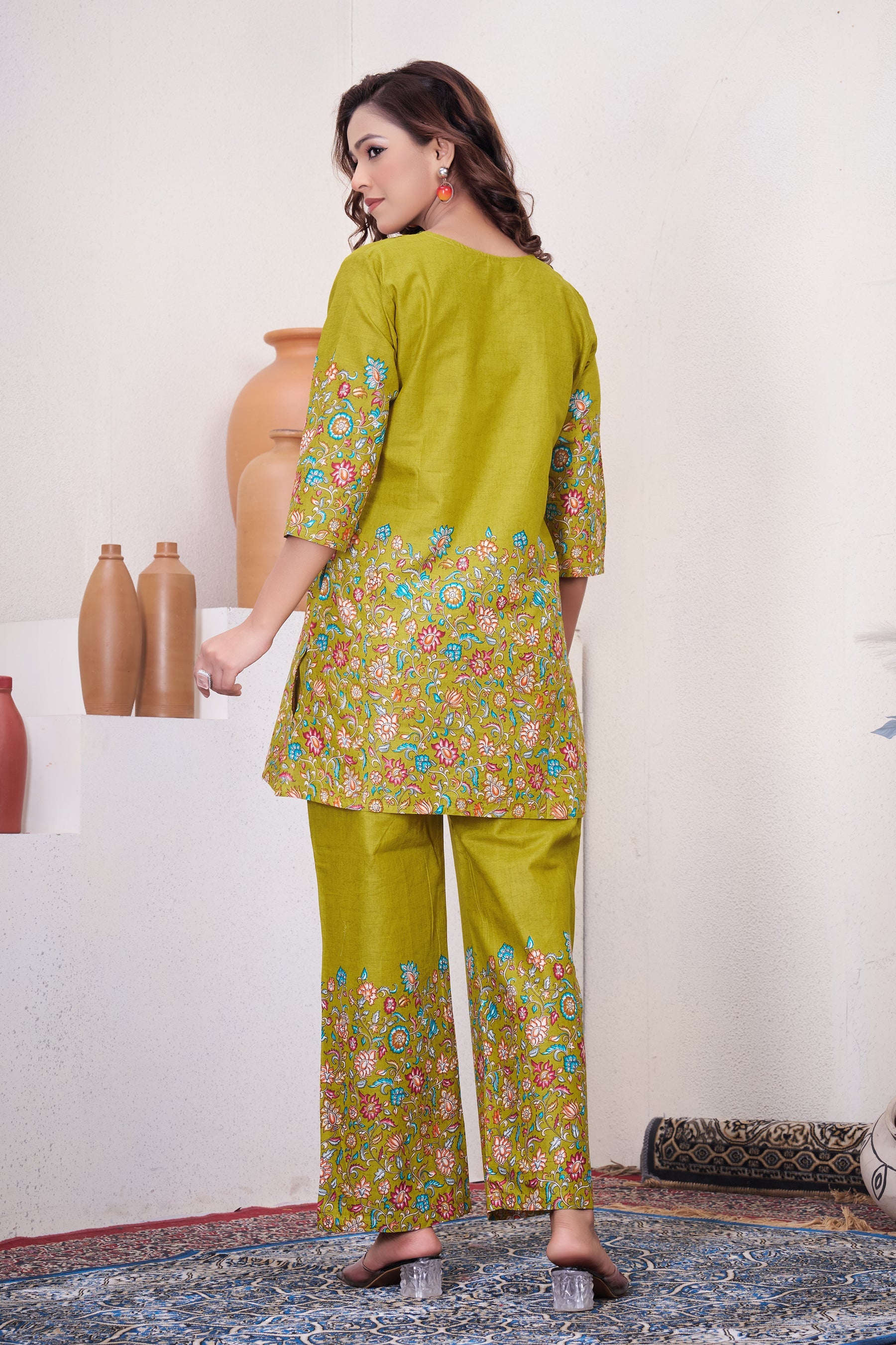 Lorenvalley Fashion Parrot Pure Cotton Elegant & Trendy Printed Design Co-Ord Set