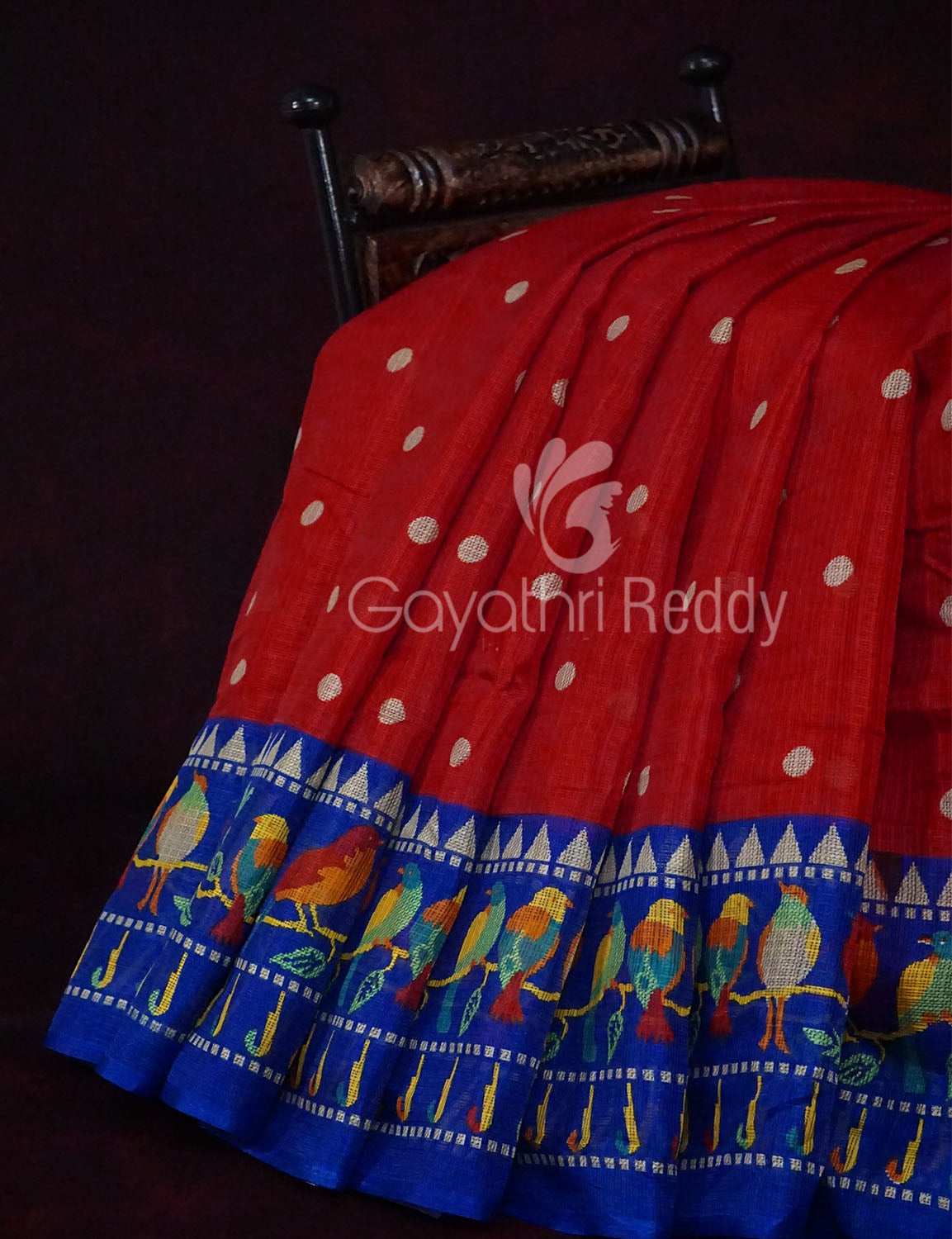 Red Colour Grab2Buy With Paithani Print Semi Soft Silk Kota Grab2Buy By Gayathri Reddy Designer Studio 