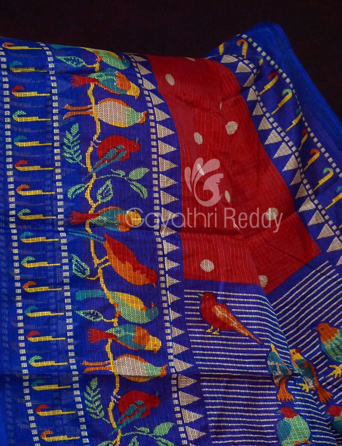 Red Colour Grab2Buy With Paithani Print Semi Soft Silk Kota Grab2Buy By Gayathri Reddy Designer Studio 