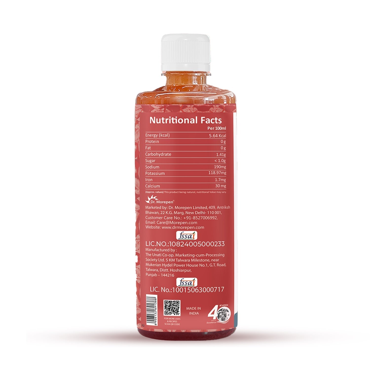 Dr. Morepen Apple Cider Vinegar With 2x Mother for Weight Management, Immunity, Skin & Hair 