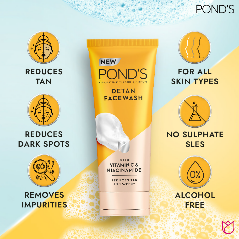 Ponds Detan Facewash with Vitamin C & Niacinamide 